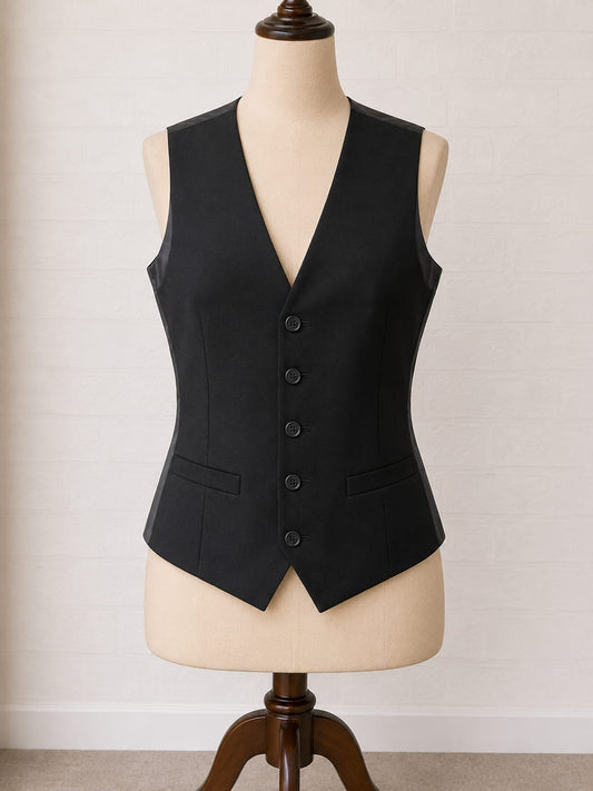 Men's Waistcoat Taylor & Wright Black Grey Size S Approx. 19" PTP - Brand New With Tags