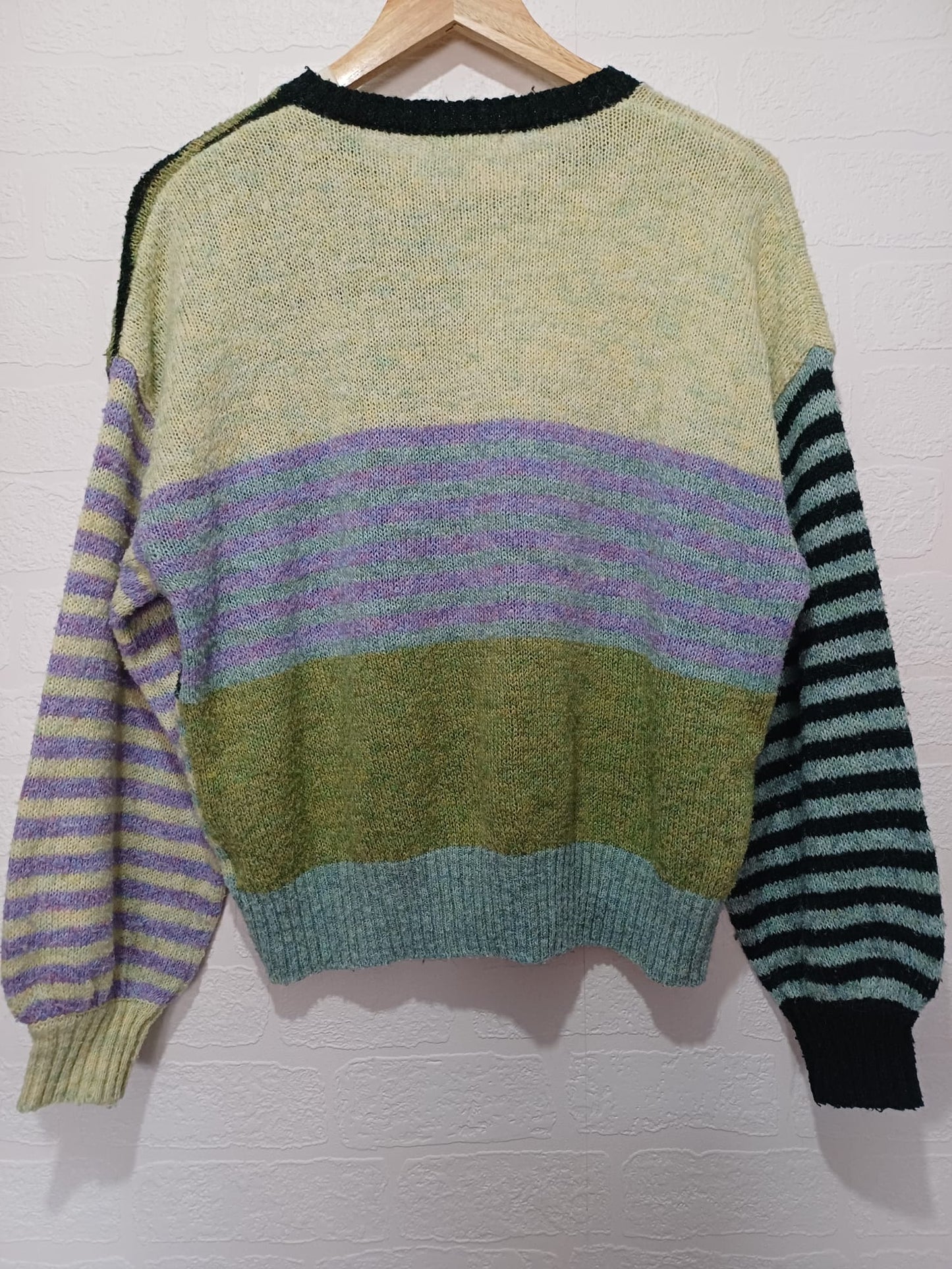 Women's Jumper White Stuff Multicolour Colour Block Stripe Knit Oversized Size 10 - Very Good Condition