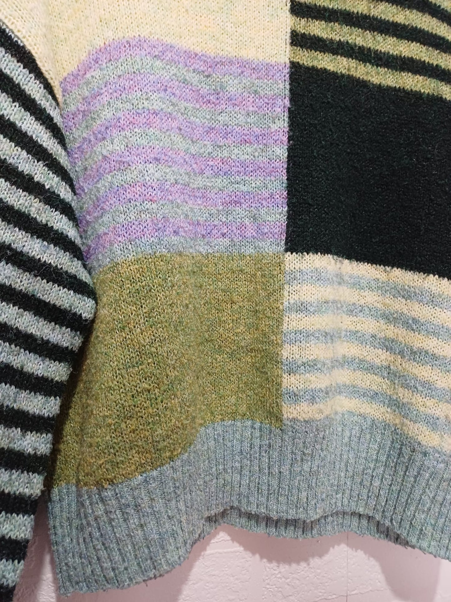Women's Jumper White Stuff Multicolour Colour Block Stripe Knit Oversized Size 10 - Very Good Condition