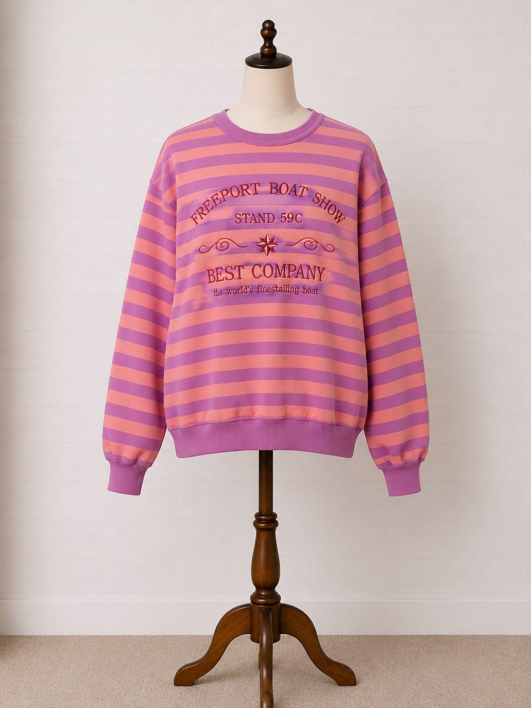 Unisex Sweatshirt Best Company Freeport Boat Show Pink Purple Size L - Great Condition