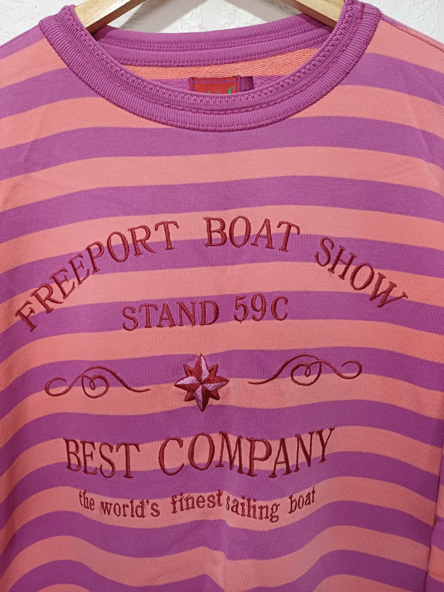 Unisex Sweatshirt Best Company Freeport Boat Show Pink Purple Size L - Great Condition