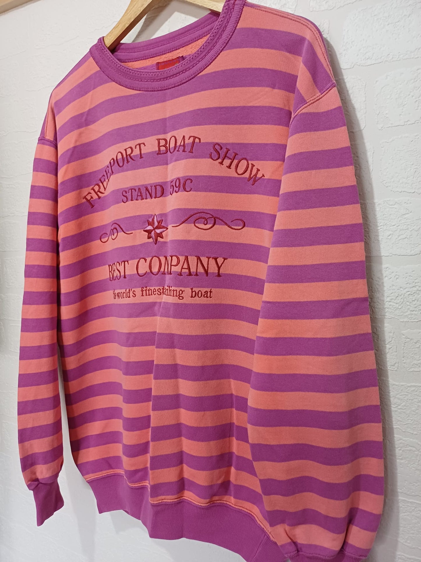 Unisex Sweatshirt Best Company Freeport Boat Show Pink Purple Size L - Great Condition