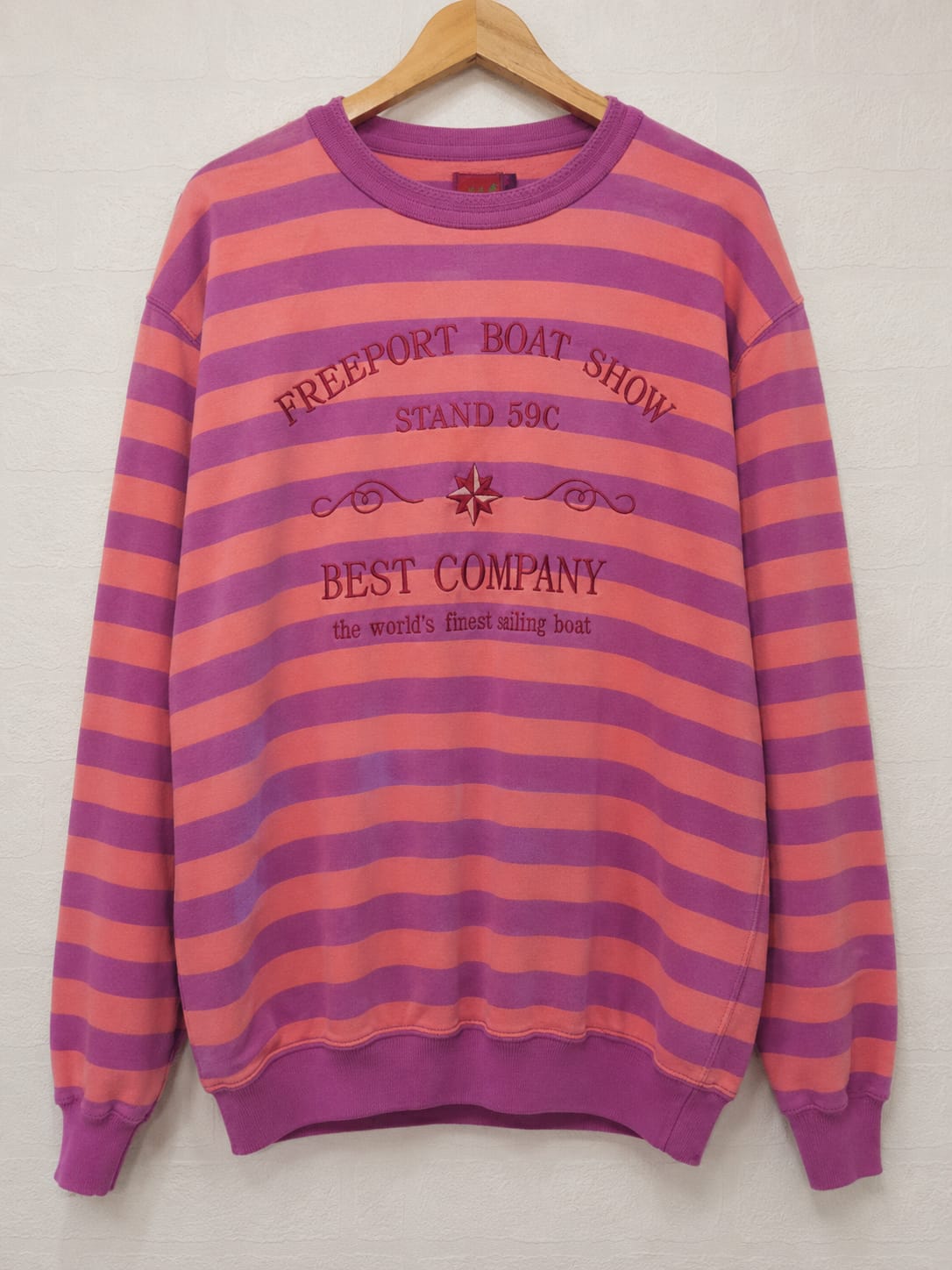 Unisex Sweatshirt Best Company Freeport Boat Show Pink Purple Size L - Great Condition