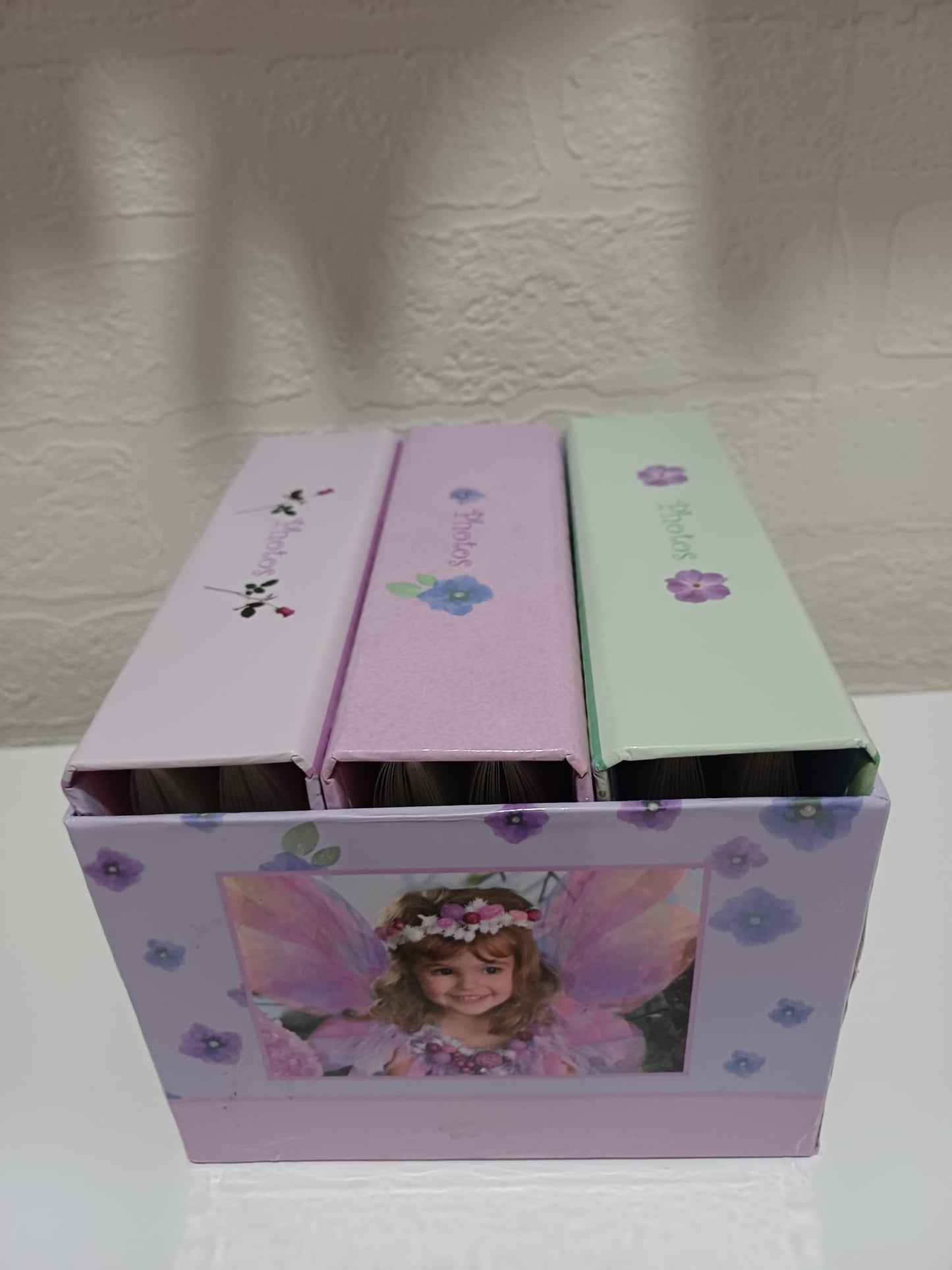 Fairy Themed Photo Album Box Set Pink Purple 3 Individual Albums Holds 80 Photos Each - Good Condition