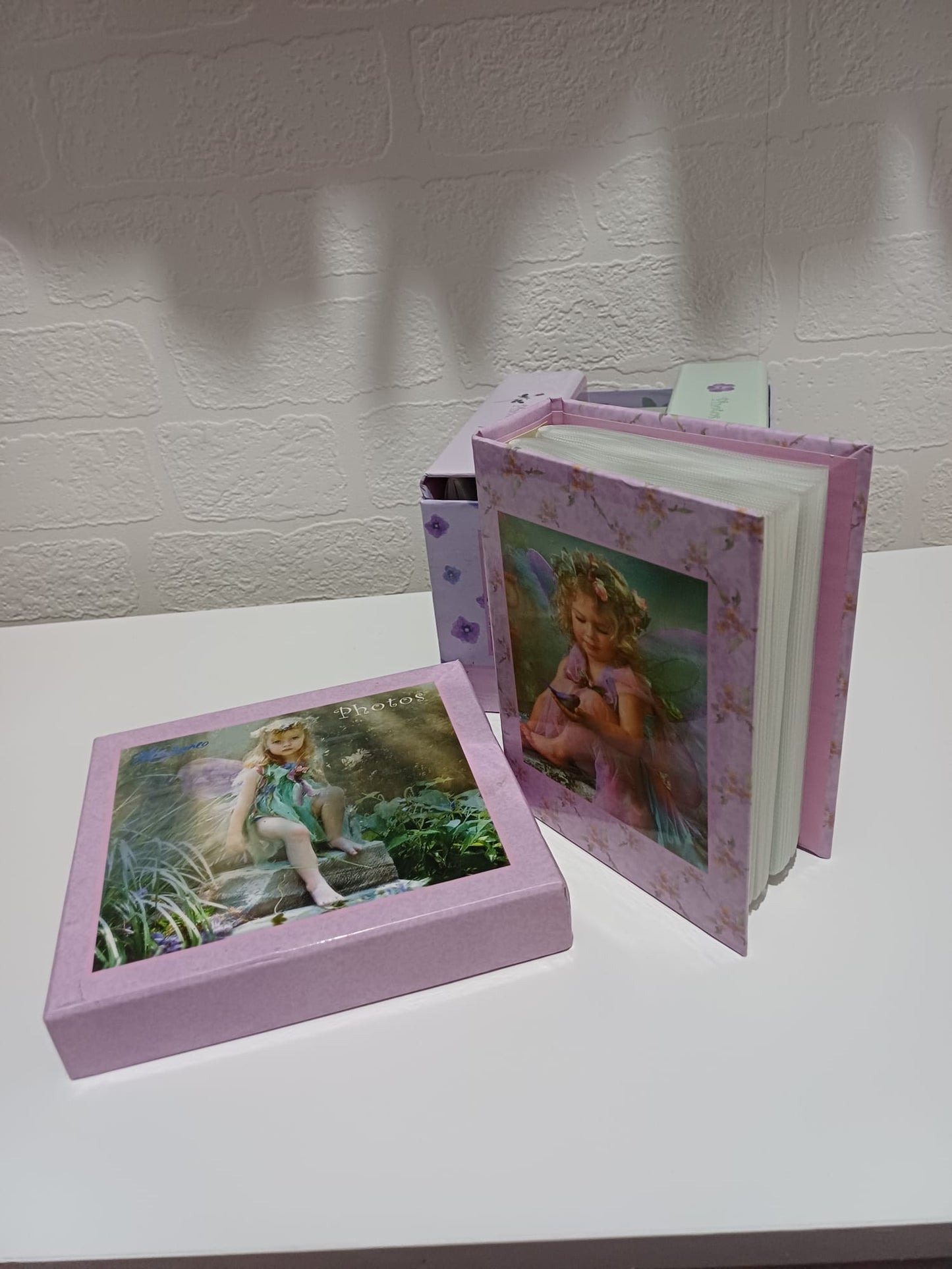 Fairy Themed Photo Album Box Set Pink Purple 3 Individual Albums Holds 80 Photos Each - Good Condition