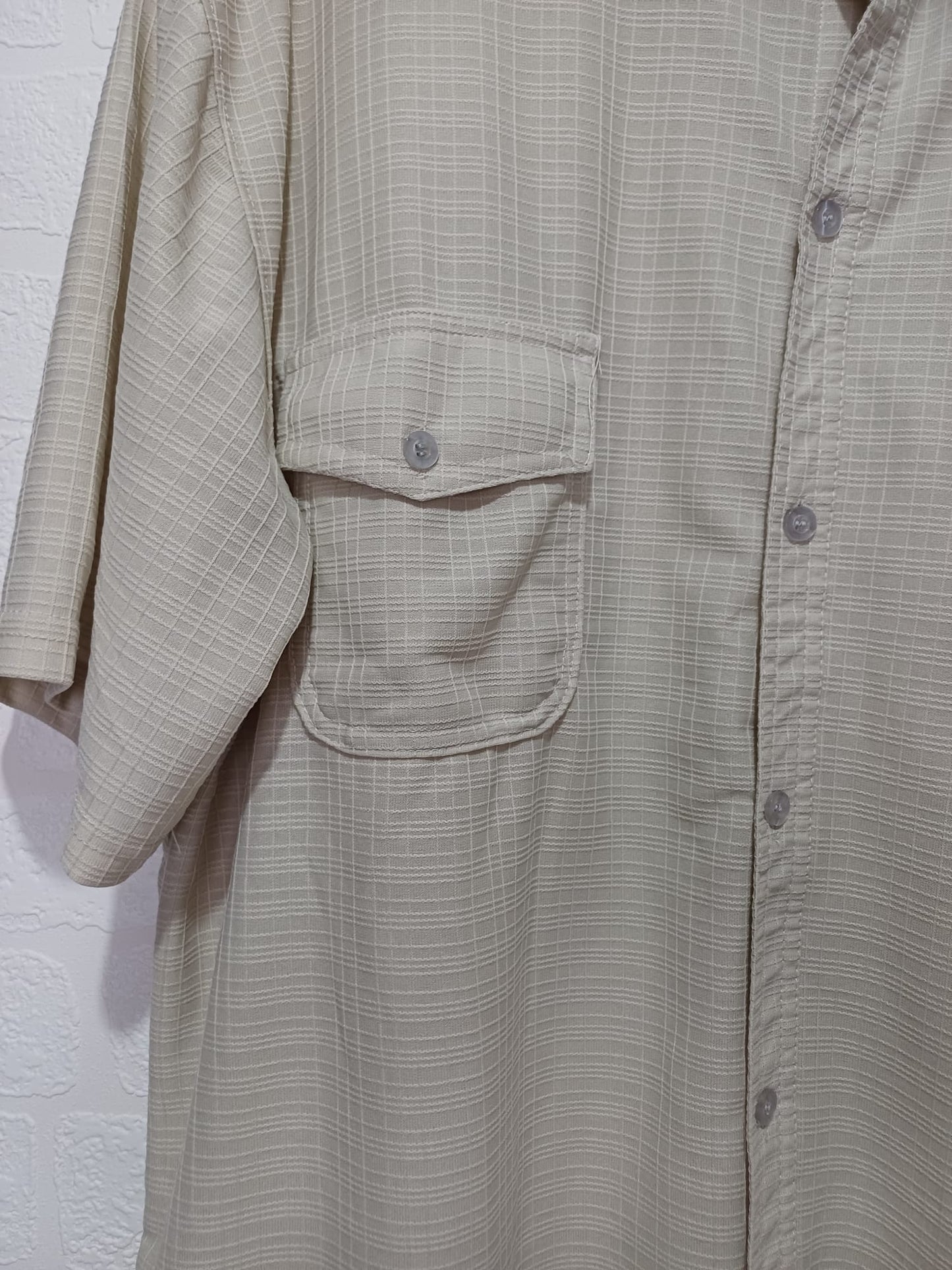 Men's Shirt Max Men Collection Beige Cream Short Sleeve Two Chest Pockets XXXL Approx. 25" PTP - Very Good Condition