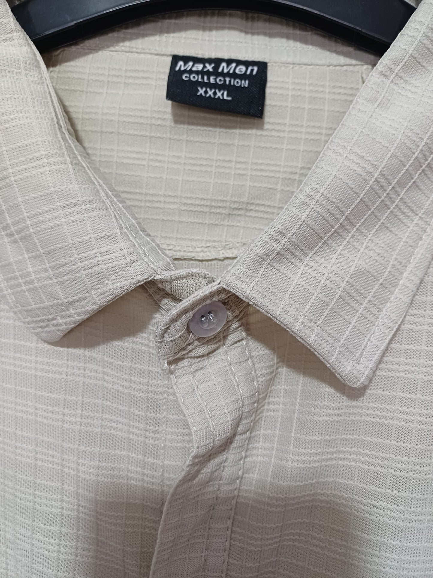 Men's Shirt Max Men Collection Beige Cream Short Sleeve Two Chest Pockets XXXL Approx. 25" PTP - Very Good Condition