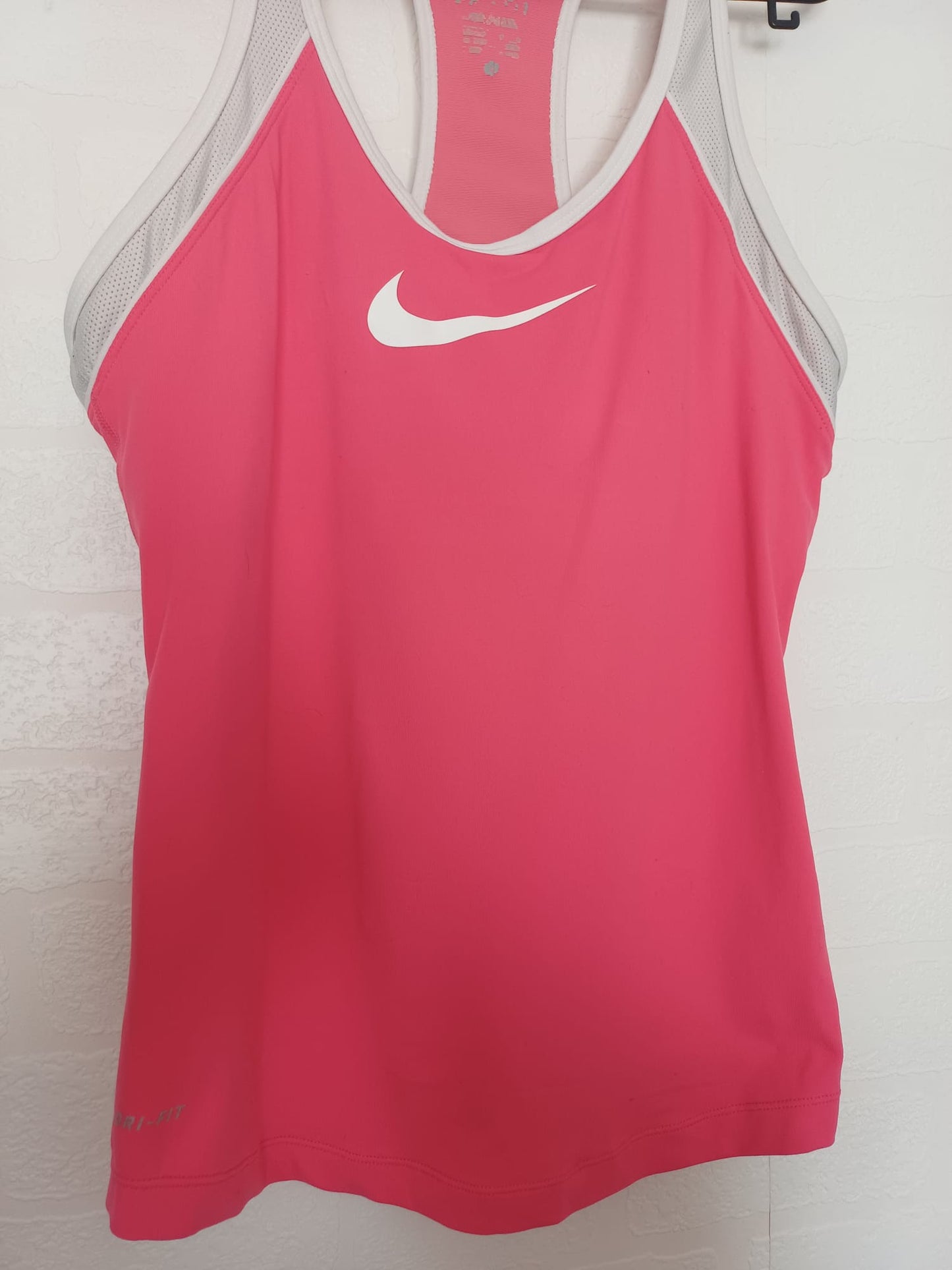 Women's Sports Top Nike Pink Racerback Dri-FIT Built-In Bra Medium Approx. 16" PTP - Very Good Condition