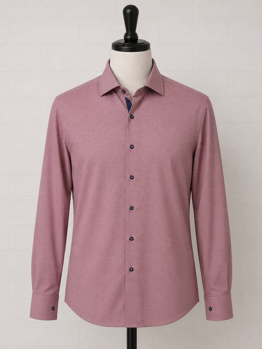 Men's Shirt Giordano Burgundy/Red Long Sleeve Tailored Modern Fit Approx. 2XL/3XL Approx. 27" PTP - Excellent Condition