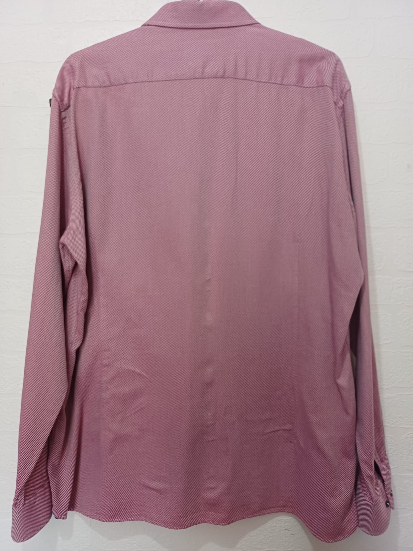 Men's Shirt Giordano Burgundy/Red Long Sleeve Tailored Modern Fit Approx. 2XL/3XL Approx. 27" PTP - Excellent Condition