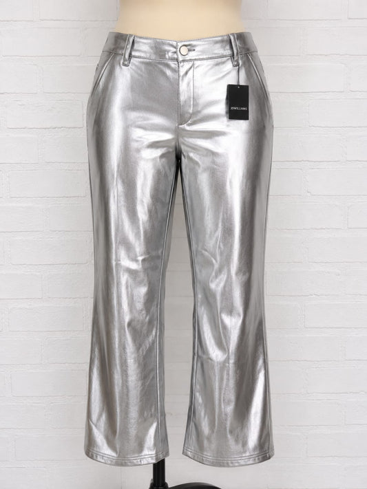 Women's Trousers JD Williams Silver Metallic Wide Leg Party Size UK 20 Approx. 42" Waist - Brand New With Tags