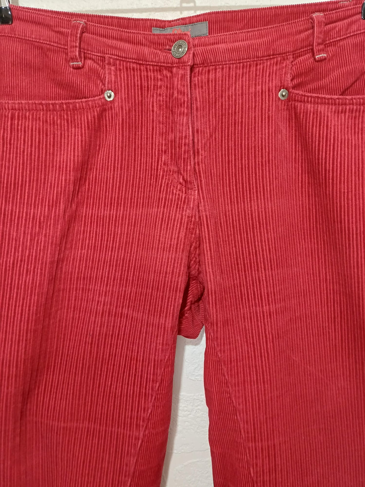 Women's Trousers s.Oliver Red Corduroy Flared 34W 31L - Very Good Condition