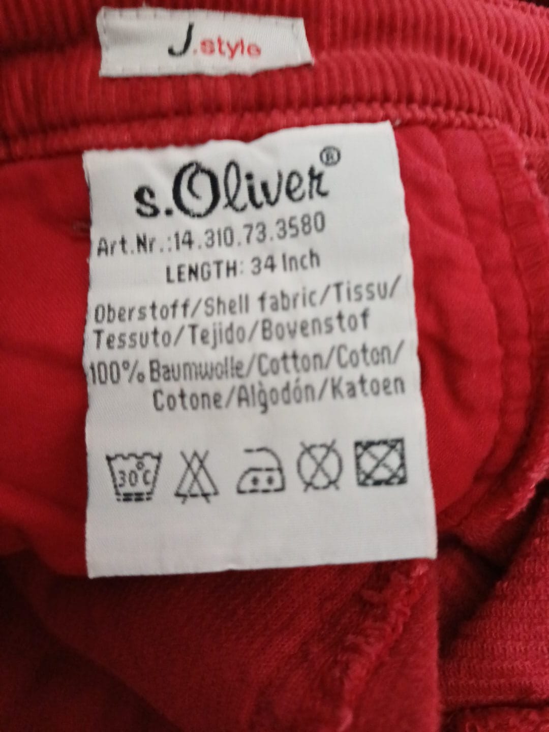 Women's Trousers s.Oliver Red Corduroy Flared 34W 31L - Very Good Condition