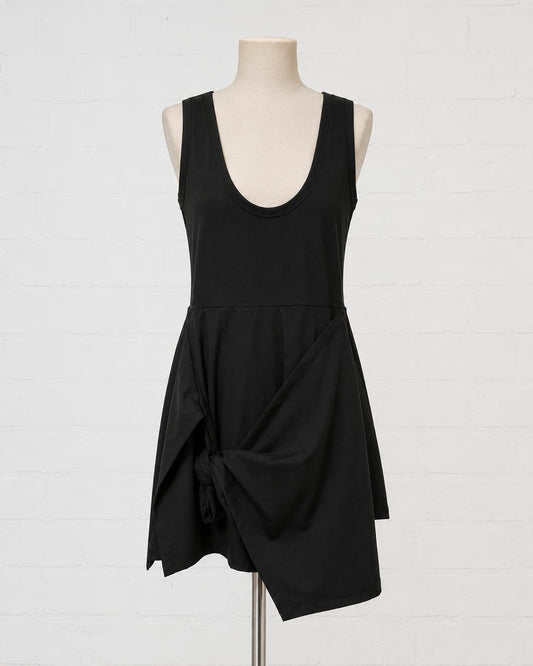 Women's Tennis Dress Playsuit Skort Black Sleeveless Built-In Shorts Size L Approx. 15" PTP - Very Good Condition