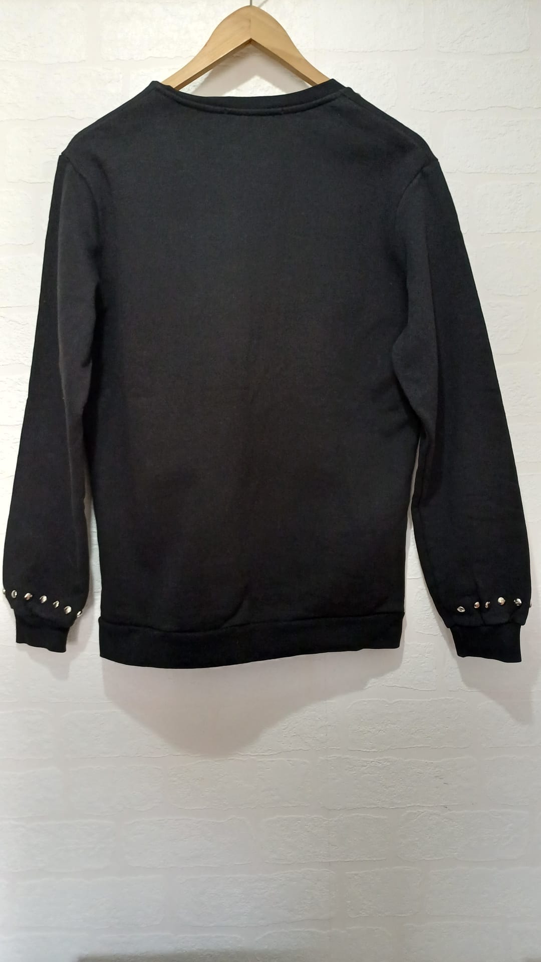 Men's Sweatshirt BOY London Black Eagle Studded Crew Neck Small Approx. 20" PTP - Very Good Condition