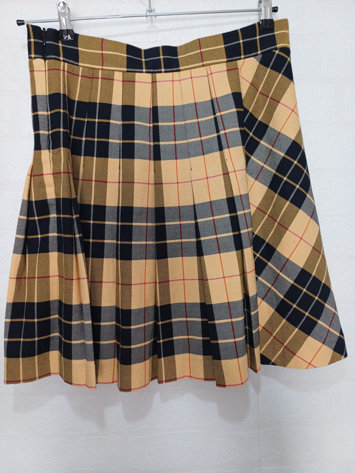 Women's Skirt M&S Tartan Check Pleated Kilt Style with Belt UK 12 - Very Good Condition