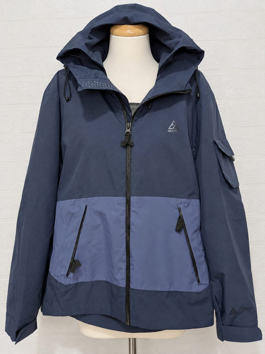 Men's Jacket George at Asda N:LMT Navy Blue Hooded Waterproof Outdoor Size L Approx. 23" PTP - Very Good Condition