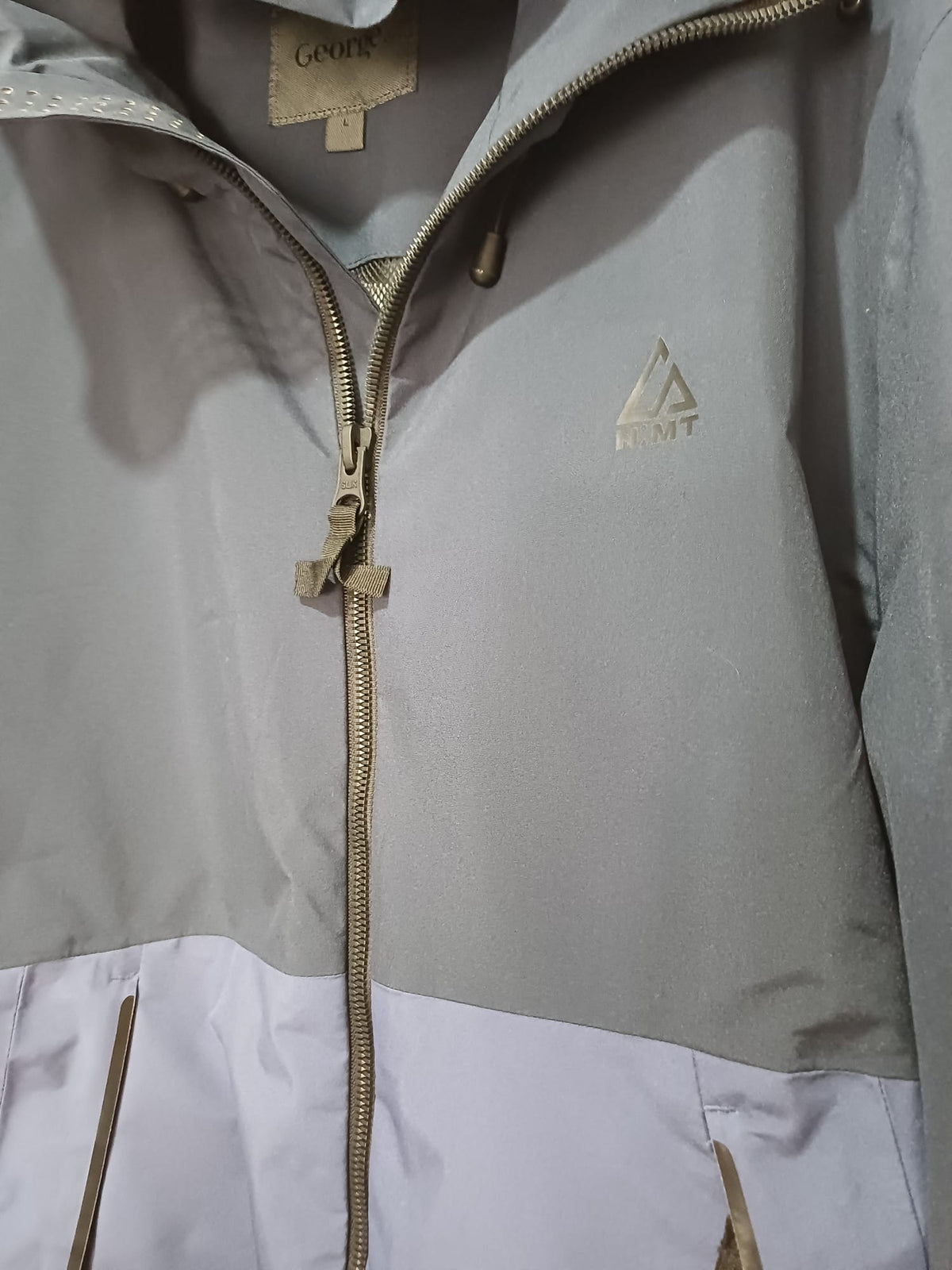 Men's Jacket George at Asda N:LMT Navy Blue Hooded Waterproof Outdoor Size L Approx. 23" PTP - Very Good Condition