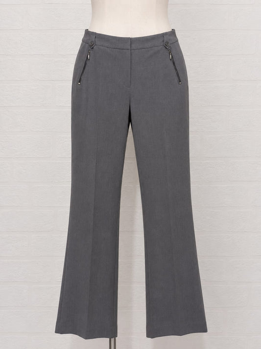 Women's Trousers M&Co Grey Straight Leg Smart Size 14 W34 L28 - Good Condition