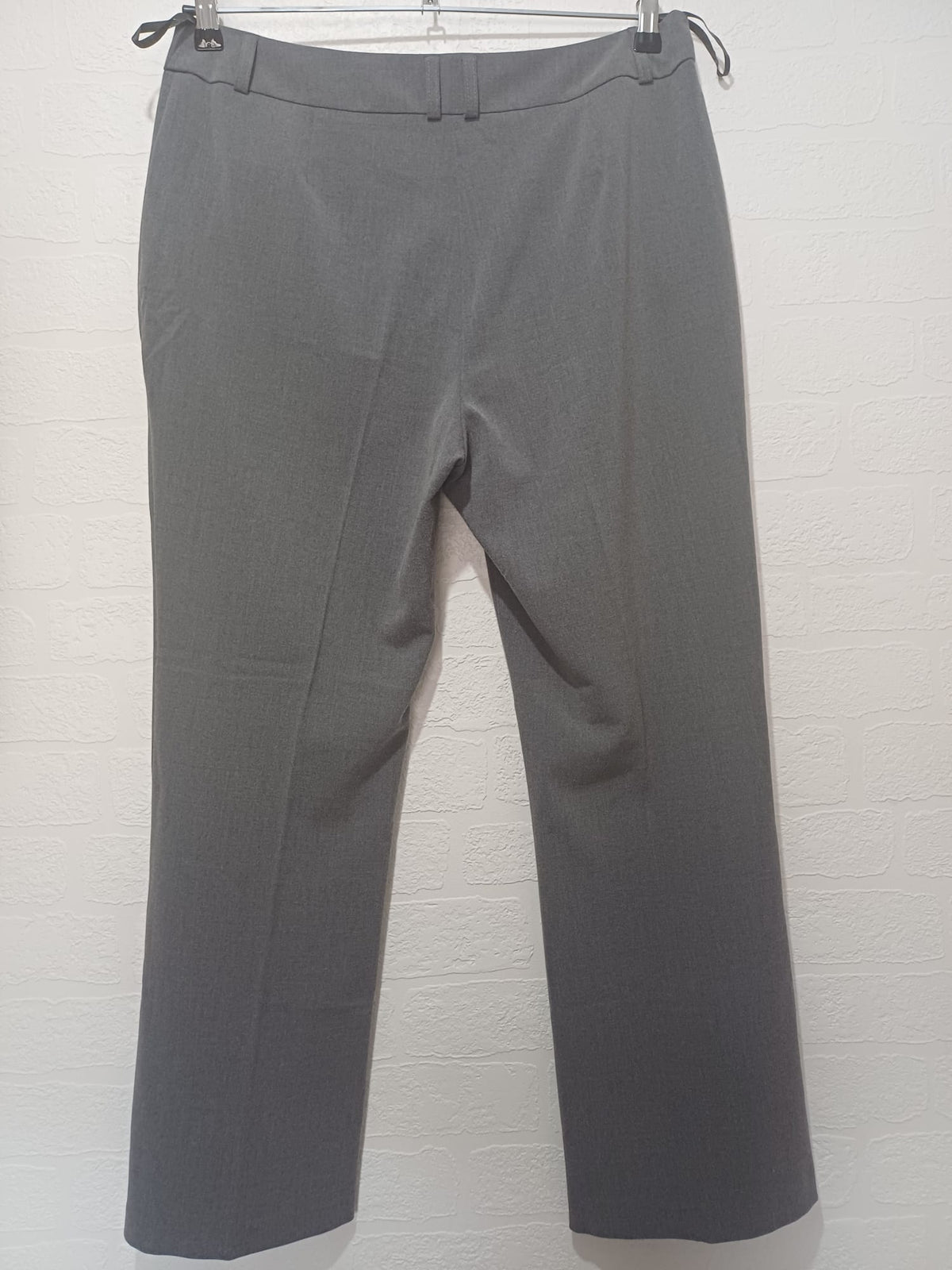 Women's Trousers M&Co Grey Straight Leg Smart Size 14 W34 L28 - Good Condition