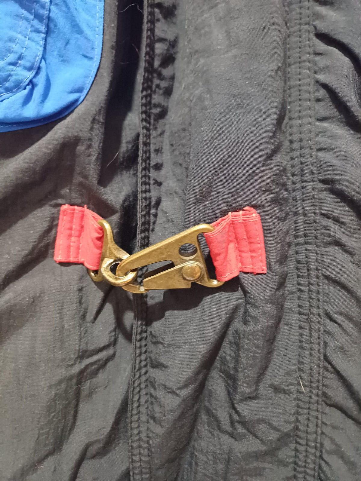 Men's Jacket C&A Vintage Colour Block Ski Red Blue Black Size L Approx. 25" PTP - Good Condition