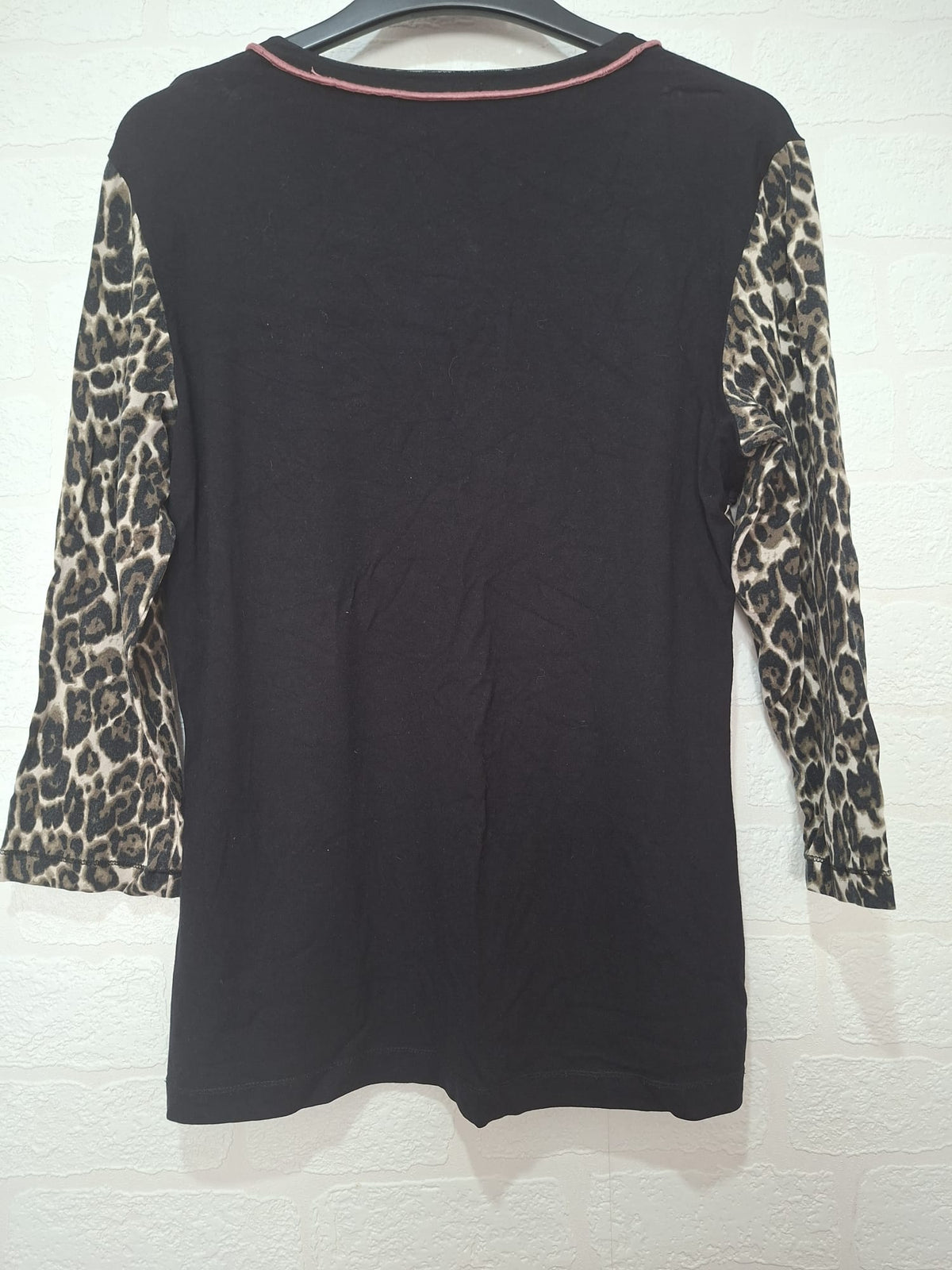 Women's Top Gerry Weber Leopard Print Long Sleeve Small Approx. 18" PTP - Very Good Condition