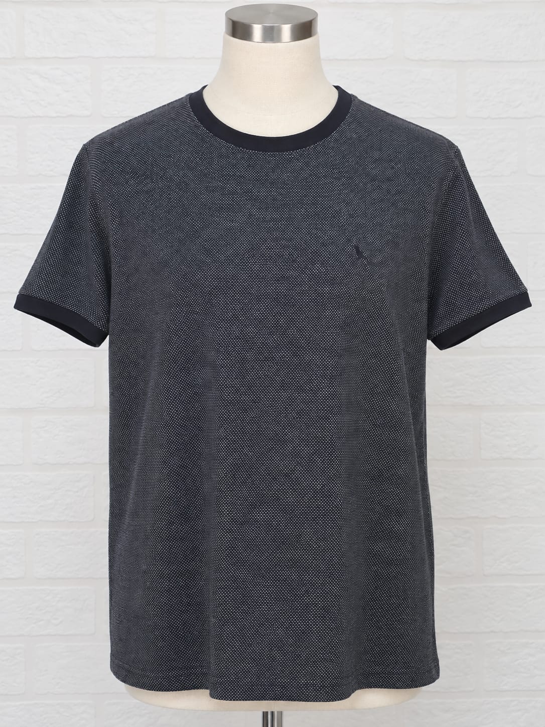 Men's T-Shirt Alphar One Black Grey Textured XXL Approx. 22" PTP - Very Good Condition