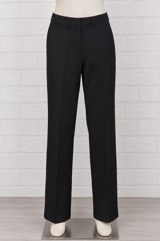Women's Trousers Black Smart Straight Leg Size 8 W30 L31 - Good Condition