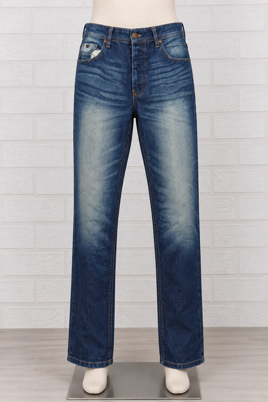 Men's Jeans Truly Fashion Blue Faded Straight Leg W36 L30 Approx. 37" Waist - Good Condition