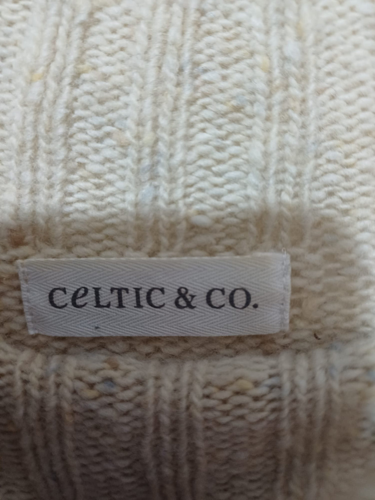 Women's Jumper Celtic & Co Brown Cream Blue Colour Block Oversized Pure New Wool Size S - Very Good Condition