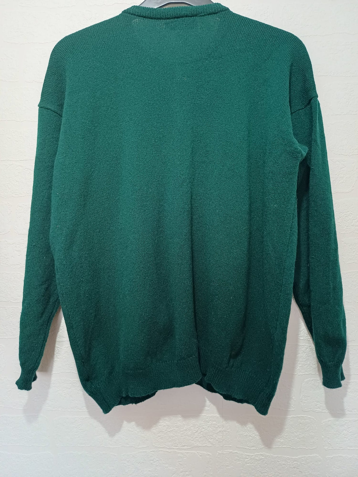 Women's Cardigan Edinburgh Green Tartan Vintage Lambswool Size M Good Pre-Owned Condition