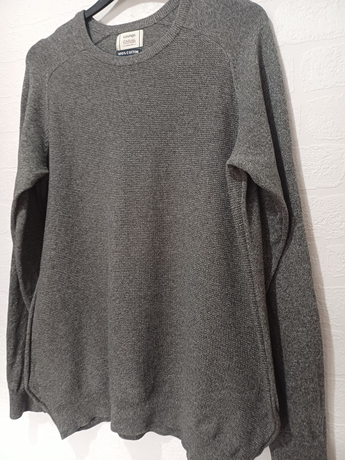 Women's Jumper George Grey Lightweight Knitted Long Sleeve Size XL Good