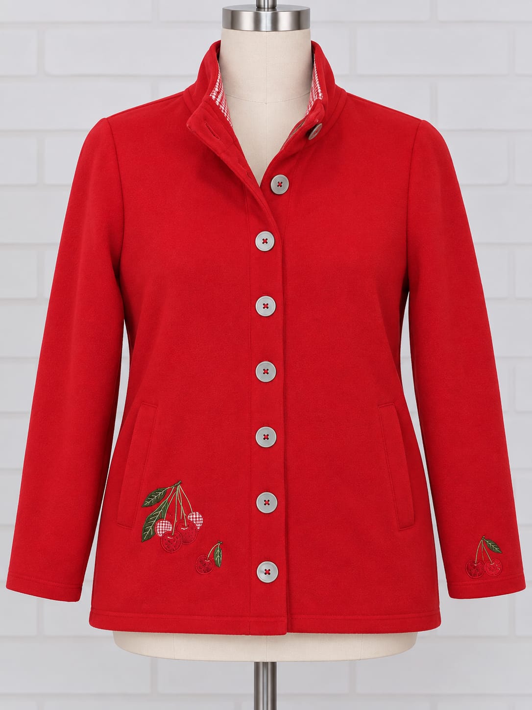 Women's Jacket/Cardigan Tulchan Originals Red Cherry Embroidered Button-Up Size S
