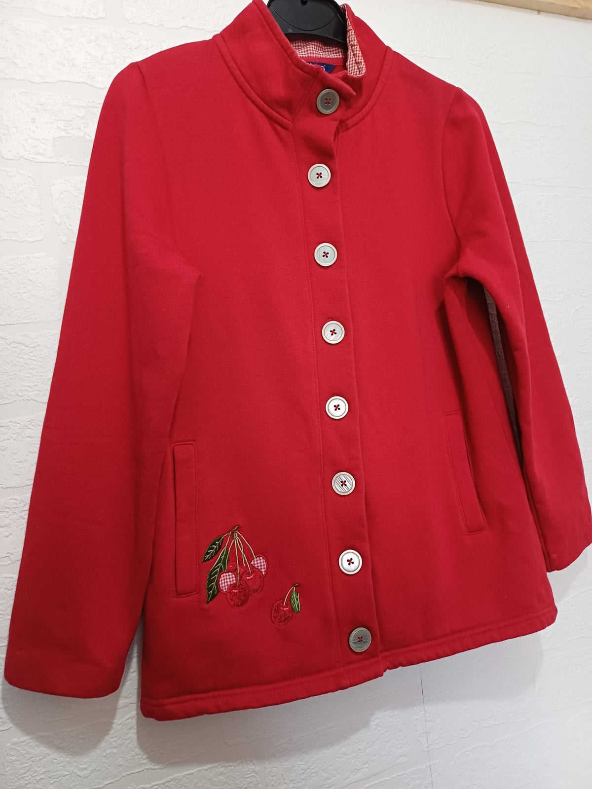 Women's Jacket/Cardigan Tulchan Originals Red Cherry Embroidered Button-Up Size S