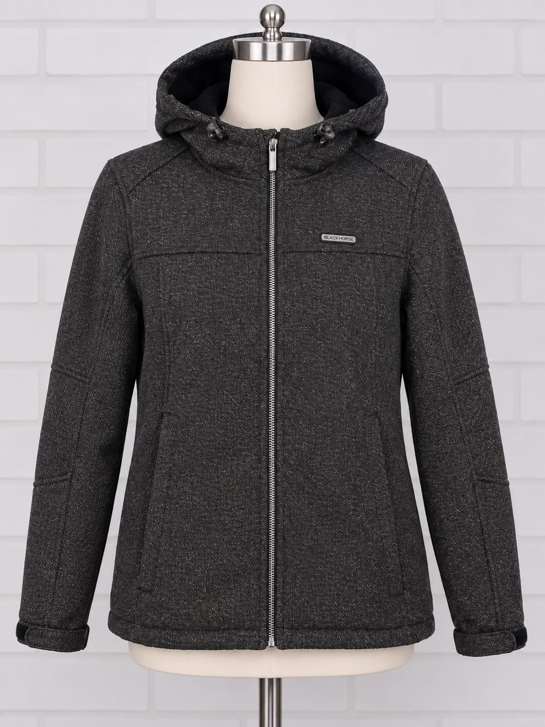 Women's Jacket Craghoppers Grey Textured Hooded Fleece-Lined Full-Zip Size S