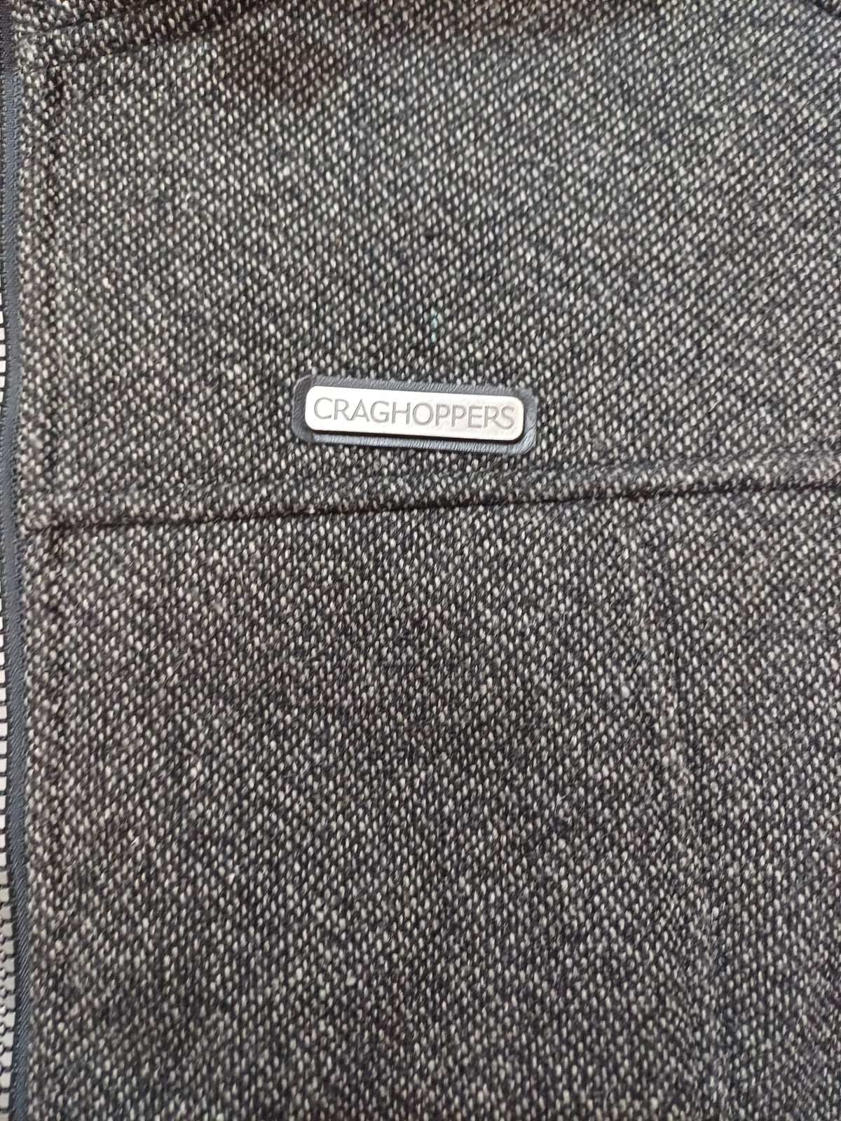 Women's Jacket Craghoppers Grey Textured Hooded Fleece-Lined Full-Zip Size S