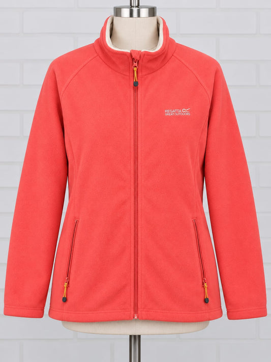 Women's Jacket Regatta Great Outdoors Red Full-Zip Fleece Size UK 14 Outdoor Walking
