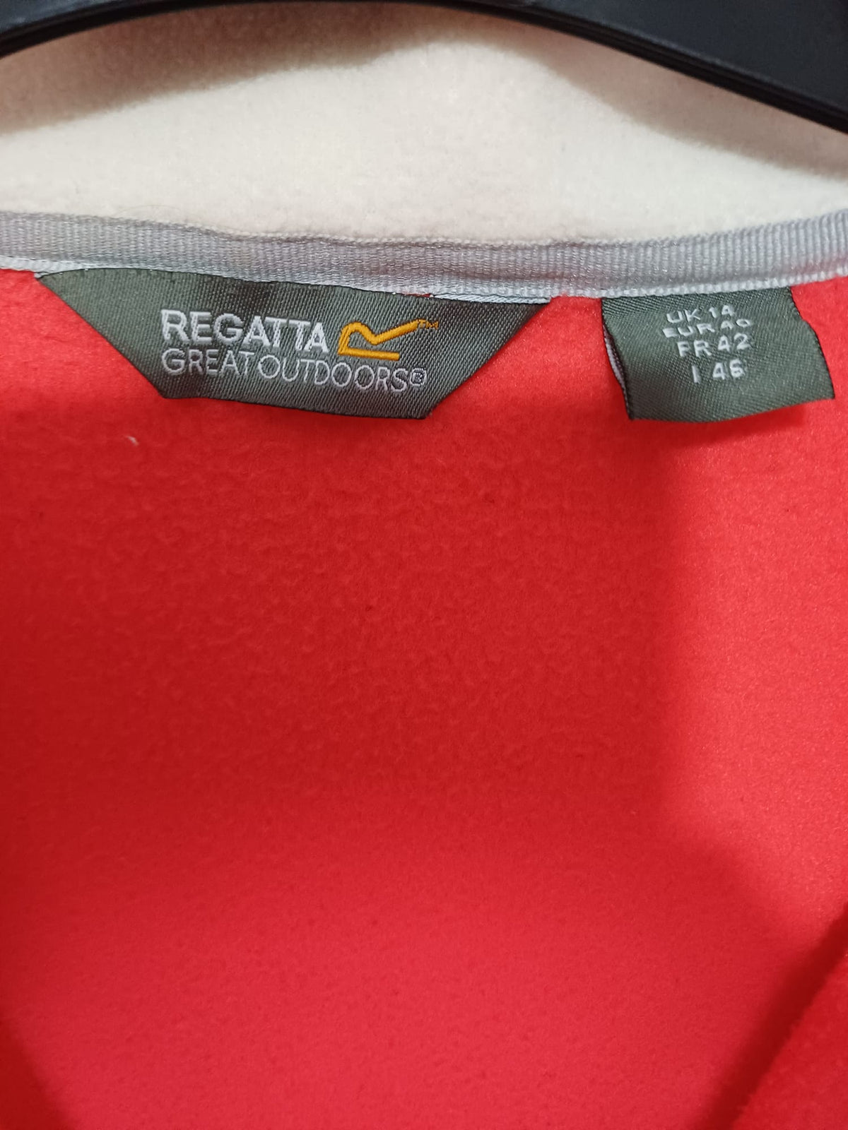 Women's Jacket Regatta Great Outdoors Red Full-Zip Fleece Size UK 14 Outdoor Walking