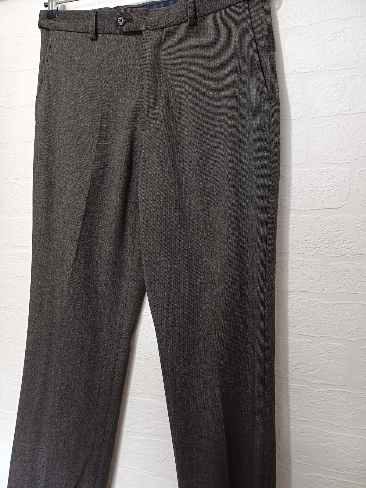 Men's Trousers Jack Reid at BHS Grey Smart Flat Front Regular Fit Labelled 32R Approx. W32 L30 Very Good