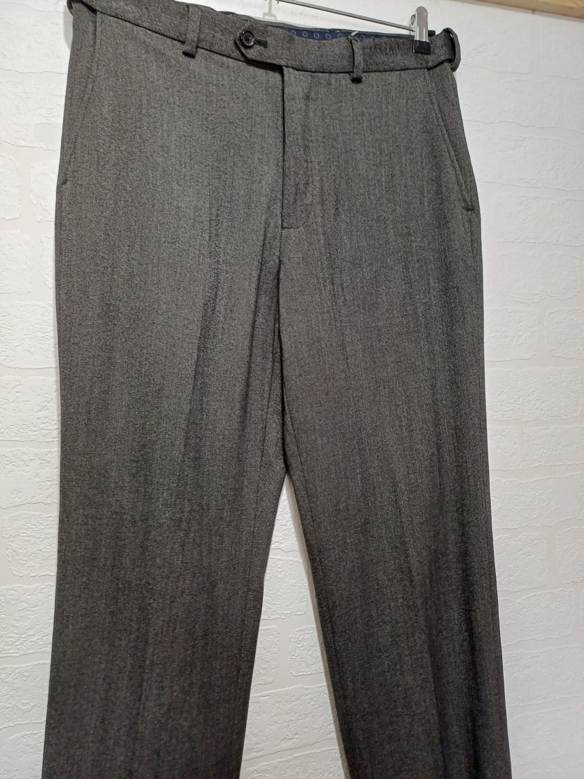 Men's Trousers Jack Reid at BHS Grey Smart Flat Front Regular Fit Labelled 32R Approx. W32 L30 Very Good