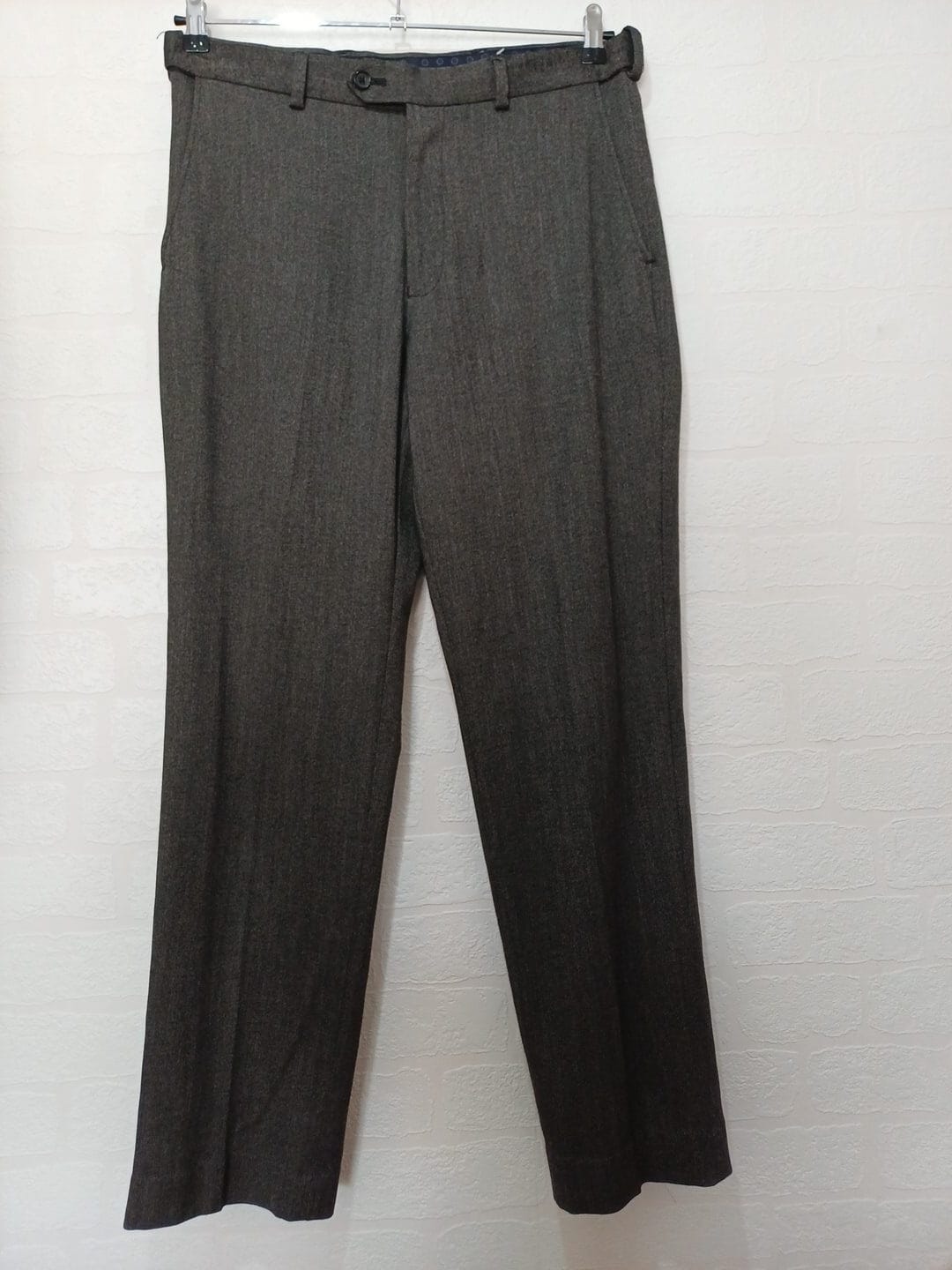 Men's Trousers Jack Reid at BHS Grey Smart Flat Front Regular Fit Labelled 32R Approx. W32 L30 Very Good