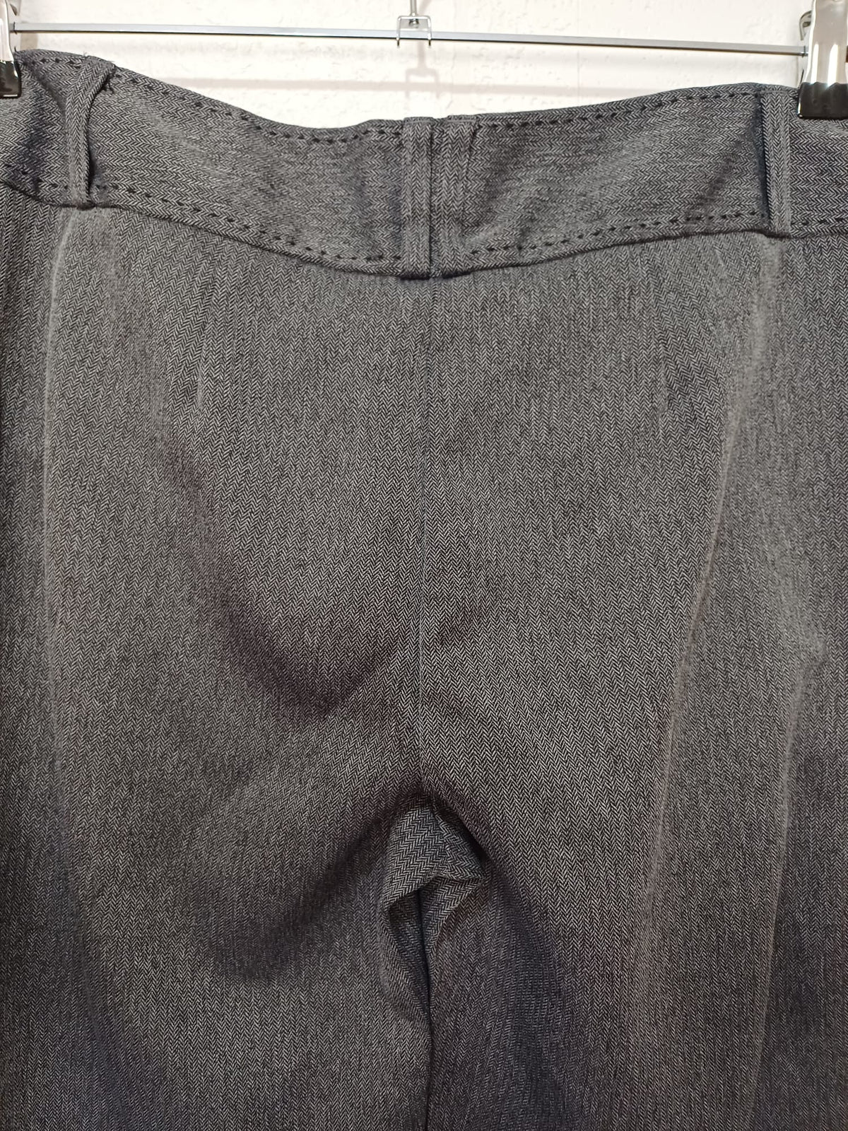 Women's Trousers TU Grey Herringbone Flared Smart Size 12R Very Good Condition