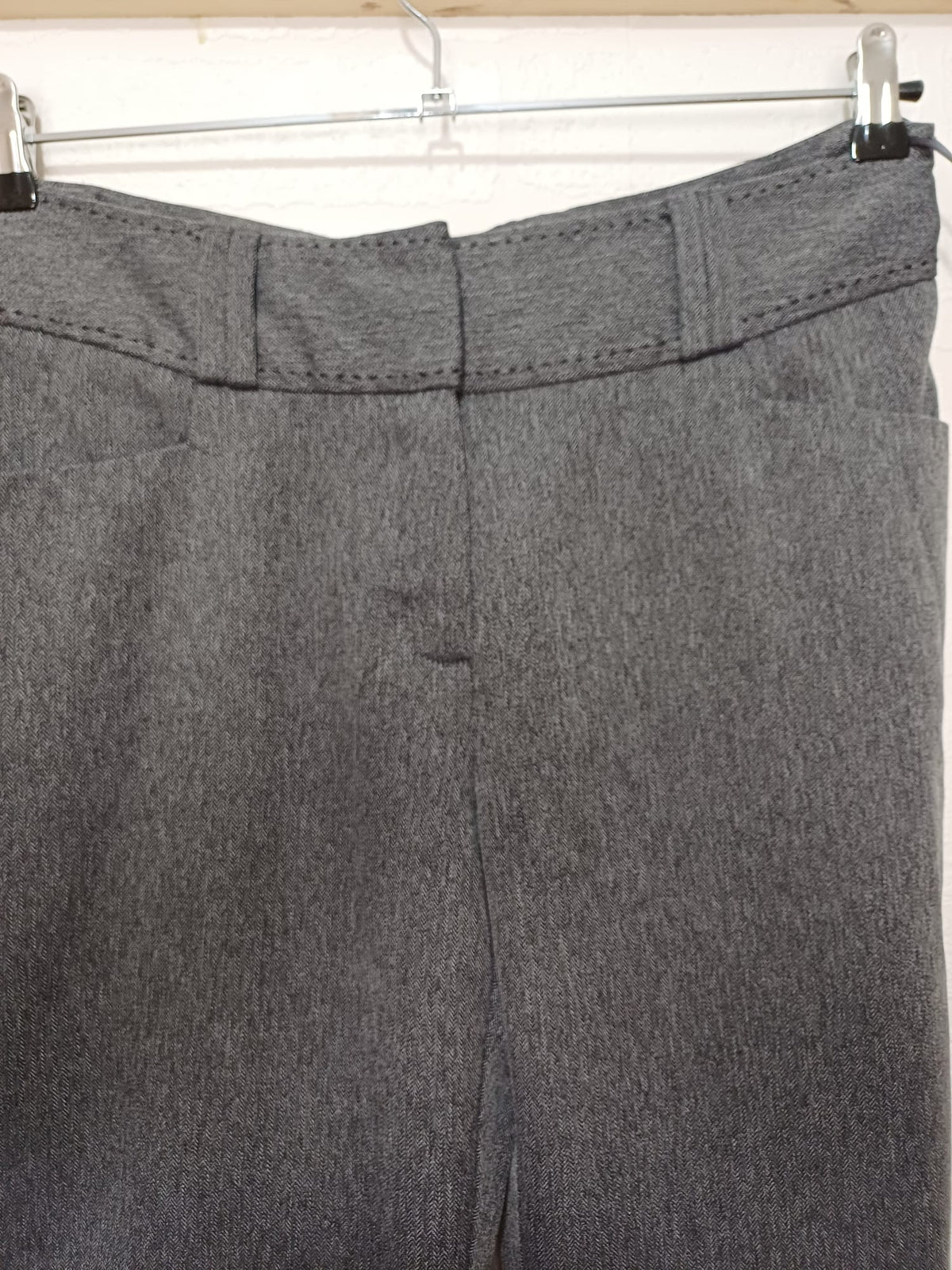 Women's Trousers TU Grey Herringbone Flared Smart Size 12R Very Good Condition