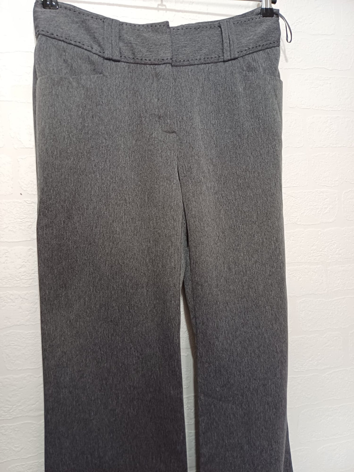 Women's Trousers TU Grey Herringbone Flared Smart Size 12R Very Good Condition