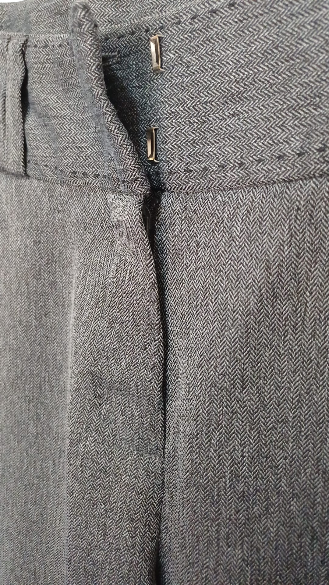Women's Trousers TU Grey Herringbone Flared Smart Size 12R Very Good Condition