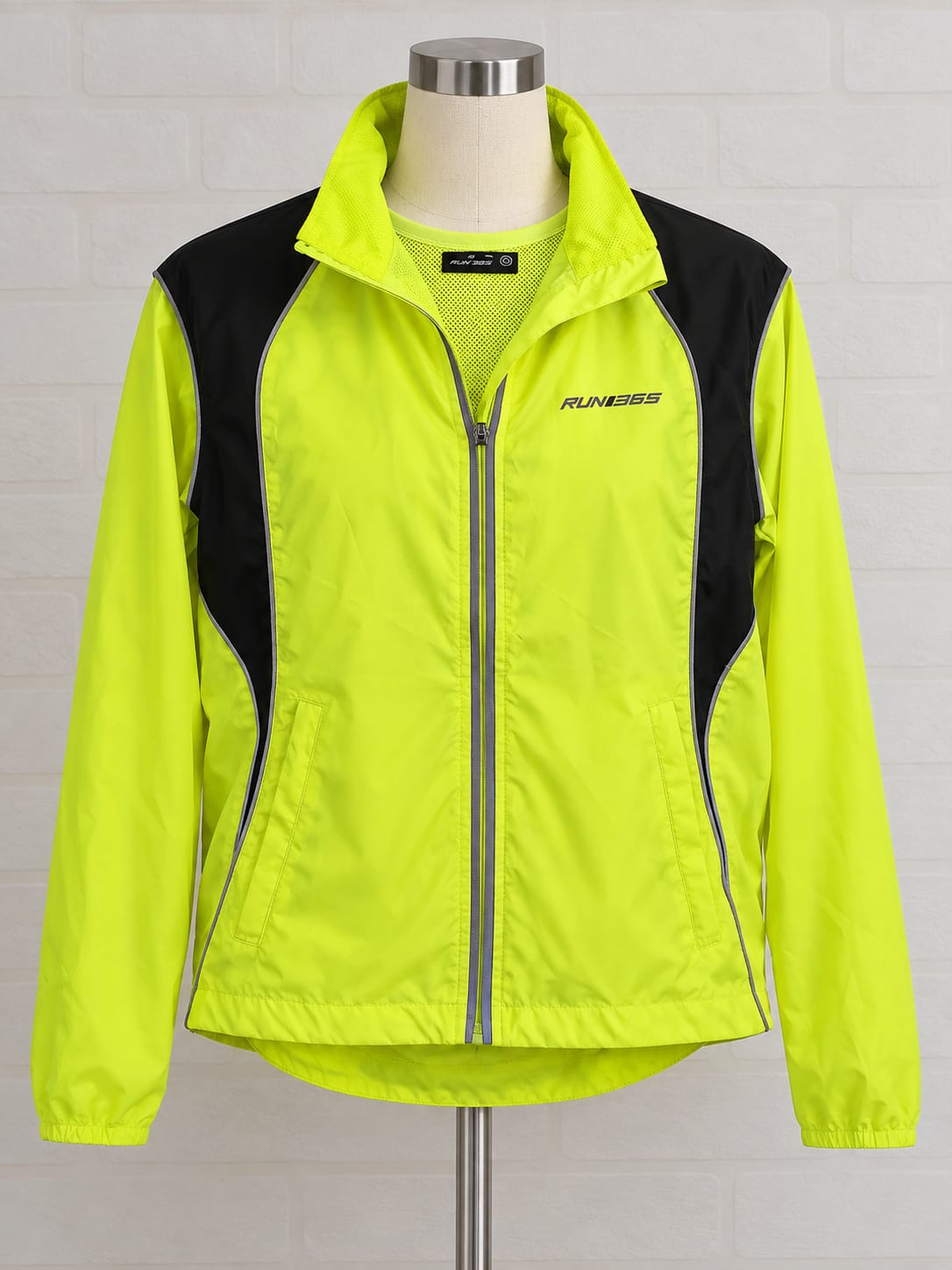 Women's Running Jacket Run 365 Hi Vis Yellow Reflective Size 10 Very Good Condition