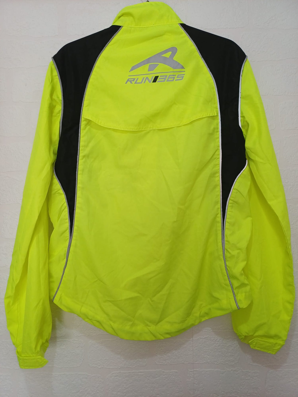 Women's Running Jacket Run 365 Hi Vis Yellow Reflective Size 10 Very Good Condition