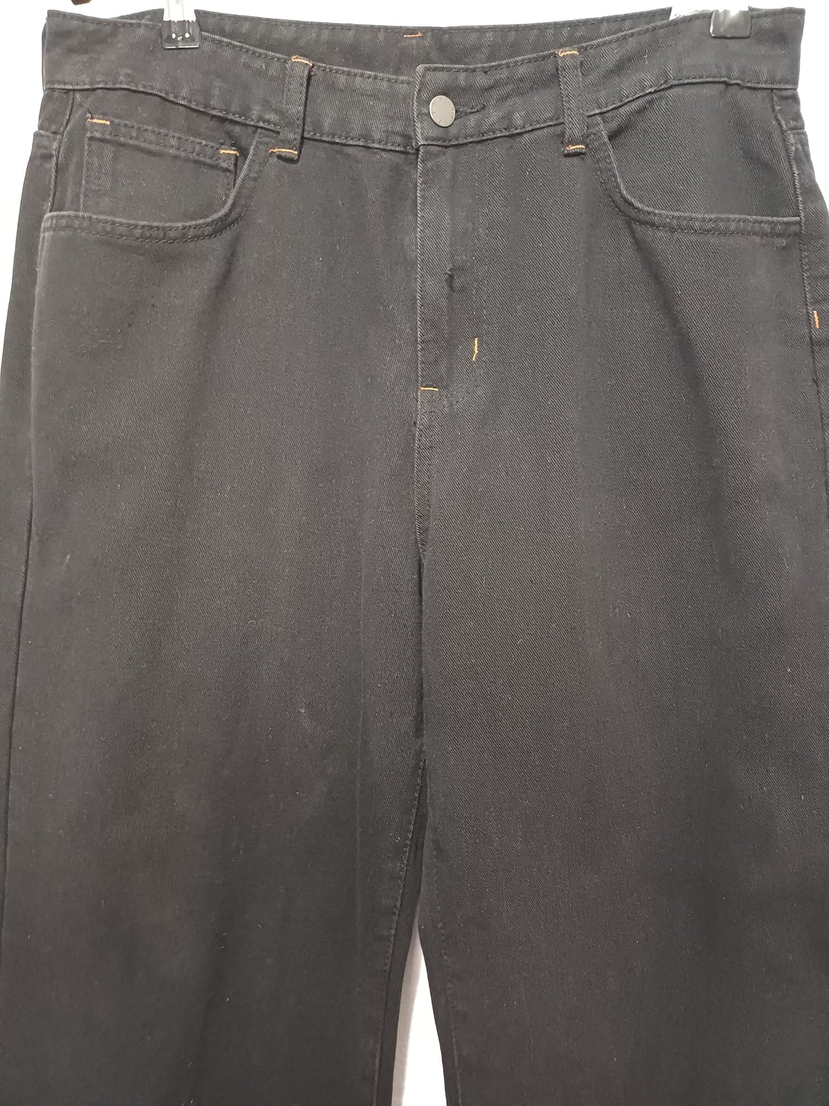 Men's Jeans SHEIN Black Embroidered Dragon Graphic Wide Leg Size L Very Good Condition
