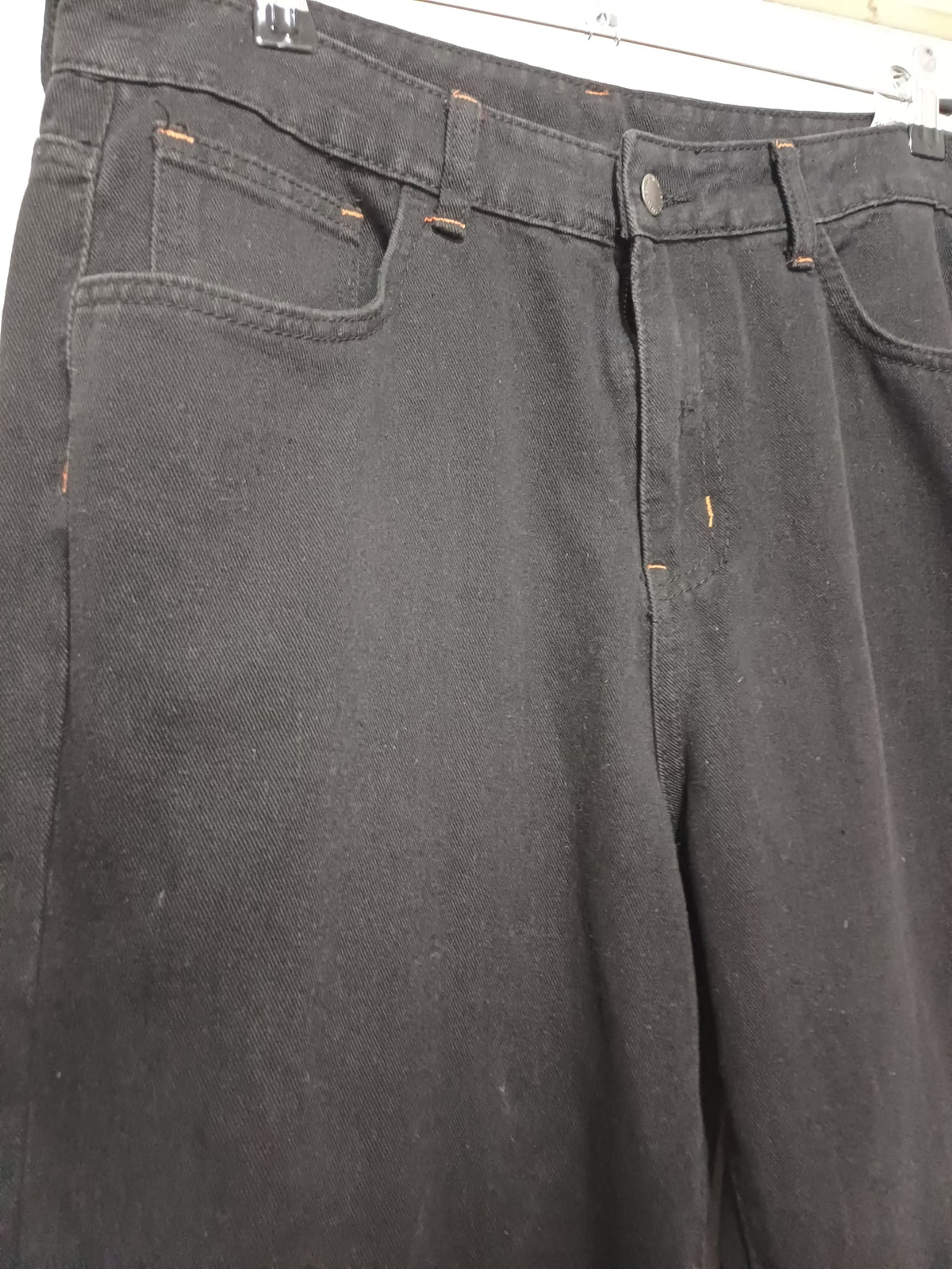 Men's Jeans SHEIN Black Embroidered Dragon Graphic Wide Leg Size L Very Good Condition