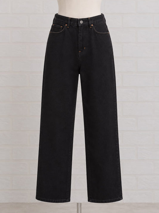Men's Jeans SHEIN Black Embroidered Dragon Graphic Wide Leg Size L Very Good Condition